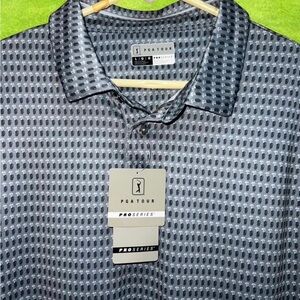 PGA TOUR Grey Patterned Men’s Polo Shirt
